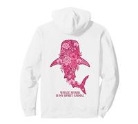 Pink Floral Whale Shark Spirit Animal Graphic Pullover Hoodie