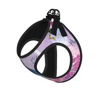 Pink Flower And Dragonfly Printing Dog Summer Harness,Soft Light Puppy Vest,Breathable Pet Harness Reflective For Easy Walking