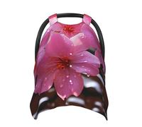 Pink Flower Baby Car Seat Canopy Cover, Multi Use Breathable Nursing Breastfeeding Covers for Mom Soft Stroller Sun Shade Newborn Shower Gift