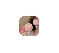Pink Flower Earrings for Women Boho Big Fabric Chiffon Floral Drop Earrings Pink Rose Pearl Tassel Statement Ear Clip Handmade Charm Chic Petal Earrings Dainty Wedding Jewelry Gifts, Zinc, No Gemstone