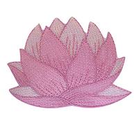 Pink Flower Iron On Patch Sew On Dress Skirt T Shirt Floral Embroidered Badge