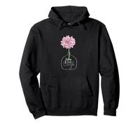 Pink Flower Live Love Laugh Inspirational Quote Pullover Hoodie