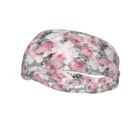 Pink Flower Nightingale Roses Red Floral Headbands for Women Non Slip face wash Makeup Headband Sports Running Headband Stretchy Sweat Band Fashion Wide Headbands for Women Head Bands Mens Sweatband