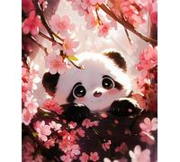 Pink Flower Panda 300 Piece Jigsaw Puzzles for Adults Colourful Fun Challenging & Brainteasing Educational Learning Gift Present for Children Boys Girls 300 Piece Puzzle for Adults