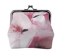 Pink Flower Petals Print Women's Mini Coin Purse Leather Wallet Pouch for Daily Use and Gifts 1PCS