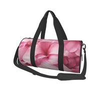 Pink Flower Petals Printed Round Travel Duffel Bag Large Overnight Weekend Bags for Hiking, Vacations, Gym, Sports