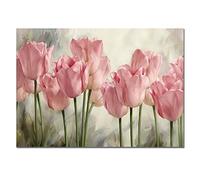 Pink Flower Poster Wall Decor Canvas art Prints Watercolor Plant Tulip Flowers Posters for Living Room Unframed (16x24Inch Unframed)