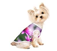 Pink flower purple butterfly 1 Print Lightweight Dog Vest, Cat Sleeveless Shirt, Breathable Mesh Design for Summer Walking and Play