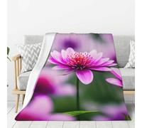Pink flower purple butterfly 1 Print Lightweight Warm Blanket Soft Thick Blankets Bedroom Camping Living Room Traveling