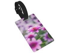 Pink Flower Purple Butterfly 1 Printed Travel Bag Labels Unique Suitcase Identifiers with Personal Information Column