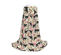 Pink Flower Show Steer Cows Cattle Print Hooded Cape For youngsters with Halloween Christmas Cosplay Hooded Cloak Costume