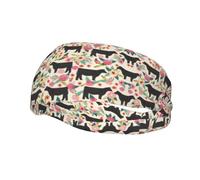 Pink Flower Show Steer Cows Cattle Print Sweatbands Sports Headband For Men & Women,For Running Fitness Yoga Cycling,Sweat Wicking Non Slip