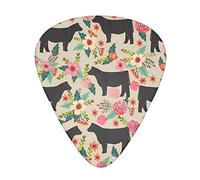 Pink Flower Show Steer Cows Cattle The 12 piece guitar pick pack is suitable for various electric guitars, acoustic guitars and bass guitars