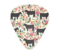 Pink Flower Show Steer Cows Cattle The 12 piece guitar pick pack is suitable for various electric guitars, acoustic guitars and bass guitars