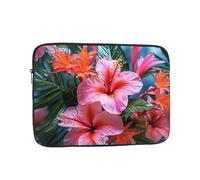 Pink Flower Tropical Plant Laptop Case Sleeve 12 inch Laptop Bag Shockproof Computer Carrying Cover Protective Notebook Case