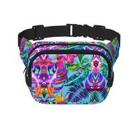 Pink Flower Tropical Plant Print Stylish and Practical Waist Bag,Adjustable,Perfect for Travel,and Outdoor Activities