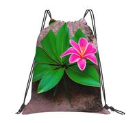 Pink Flower Tropical Plant Unisex Drawstring Bag Durable Drawstring Backpack Foldable Gym Sack For Beach Gym Football