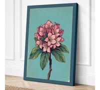 Pink Flowering Bloom Canvas Wall Art Print 24x16 Inch (61 x 41 cm)