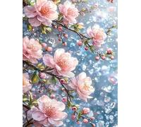 Pink Flowers 300 Piece Jigsaw Puzzles for Adults, Colourful, Challenging & Brainteasing Adult puzzles 300 Pieces Raindrops, Fun jigsaws for The Whole Family 16x11 inch