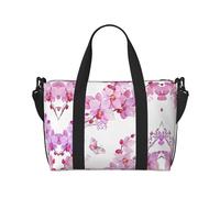 Pink Flowers and Butterfly Print Carry On Overnight Bag,Travel Duffel Bag,Personal Item Bag,for Travel, Gym Sports Weekender