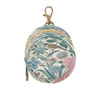 Pink Flowers and Green Birds Baby Girl Pacifiers Holder Case with Zipper and Clip Change Purse Key Holder, Baby Items Storage Container estuches para guardar chupones