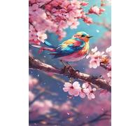 Pink Flowers Birds Jigsaw Puzzles for Adults 1500 Pieces Educational Toys Challenging Game 1500 Piece Puzzles for Adults for The Whole for Women Gifts for Men