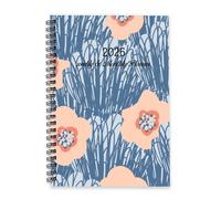 Pink Flowers Blue Abstract Leaves 2026 Planner A5 To Do List Planners 2026 Ladies Diary Diary Planner for University Student Week To View Monthly Year with Dotted Line Note Page Slim