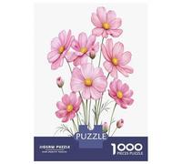 Pink Flowers Botanical Pattern 1000 Piece Jigsaw Puzzle Paper for Adults Relaxing Home Decor 38x26cm/1000pcs