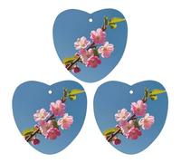 Pink Flowers Car Air Freshener, 3 Pcs Love form Hanging Air Freshener Cards, Long Lasting Fragrance Scented Cards for Car, Home, Office Gray-style