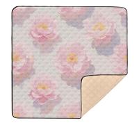 Pink Flowers Cute Foldable mat for Baby to Play on Floor for Floor Portable foldablummy Time Mat for Baby Kids Toddlers Infants, 50'' x 50''con Musica para Bebes