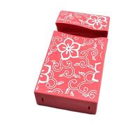 Pink Flowers Design Cigarette Case Pack Box Cover Cig Holder Super King Size 10.5cm