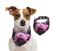 Pink Flowers Dog Bandanas,Summer Bandanas for Dogs Washable Adjustable Dog Triangle Scarf Bibs Cute Pet Bibs for Medium Large Dogs Puppy and Cats Small