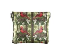 Pink Flowers Green Leaves Coin Purses Leather Coin Purse Square Pouch Portable Pouch Change Wallet Organizers, Red Birds Tree White Daisies, One Size, Red Birds Tree White Daisies