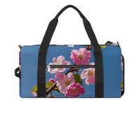 Pink Flowers Gym Bag for Men Women, Waterproof Gym Tote Bags, Large Duffel Bag for Travel Workout