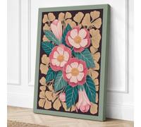 Pink Flowers in Bloom Canvas Wall Art Print 18x12 Inch (46 x 30 cm)