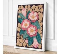 Pink Flowers in Bloom Canvas Wall Art Print 24x16 Inch (61 x 41 cm)