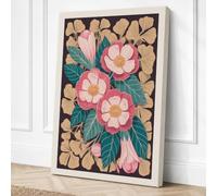 Pink Flowers in Bloom Canvas Wall Art Print 36x24 Inch (91 x 61 cm)