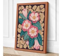 Pink Flowers in Bloom Canvas Wall Art Print 36x24 Inch (91 x 61 cm)