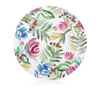 Pink Flowers Leaf Decorative Cutting and Serving Board Long Lasting for Kitchen Dishwasher Safe 20 cm