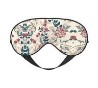 Pink Flowers Leaves Print Eye Mask for Sleeping Light Blocking,Soft Breathable Eye Mask,Adult Party Eyeshade Favors