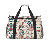 Pink Flowers Leaves Print Hand Travel Bag Ideal for Long-Distance Travel and Daily Use