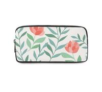 Pink Flowers Pencil Case Big with Zip Up Pencil Cases for Secondary School Pen Organiser Cute Things for Teen Girls Secondary High School College Sixth Form Stationery Gifts Women Men