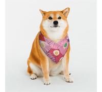 Pink Flowers Pet Scarf Stylish Triangle Bid Scarf Bandana Pet Accessory,Washable Pet Kerchief for Girl Boy Dogs or Cats Small