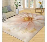 Pink Flowers Rugs for Bedroom, Giant Flowers Home Decor Rug, Women's Flower Rugs for Living Room, Washable Area Rug for Boys Girls Room, Non Slip & Low Pile Carpet - 80x150 cm