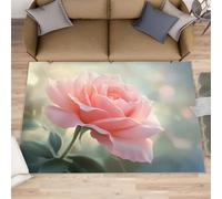 Pink Flowers Rugs for Boys Room, Pink Rose Area Rug, Machine Washable Kids Rug for Living Room Bedroom Kitchen Dining Room Decor Floor Mat 60x110cm