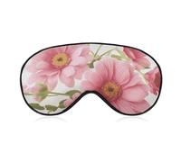Pink Flowers Sleep Mask for Women Men Side Sleeper Eye Cover with Adjustable Strap Soft Breathable Blackout Mask Slip-Free Deep Sleeping Travel Essentials