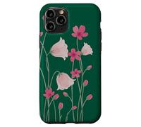 Pink Flowers Wildflower Watercolor Pattern Green Case for iPhone 11 Pro