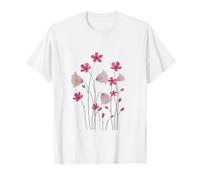 Pink Flowers Wildflower Watercolor Pattern Light Color T-Shirt