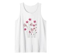 Pink Flowers Wildflower Watercolor Pattern Light Color Tank Top