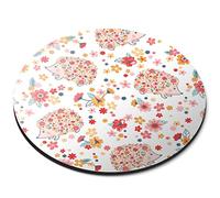 Pink Flowery Hedgehog Garden Animals Mum Flexible Round 5mm Rubber Mouse Mat Pad Office Home Novelty Printed Desk Accessory #170742